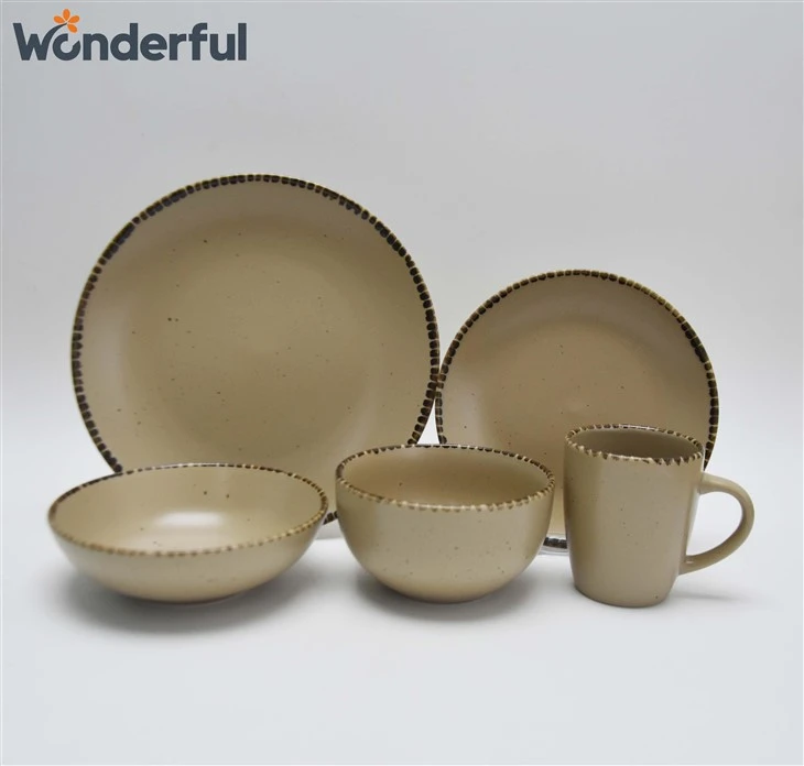 Rustic Stoneware Dinnerware Set – Speckled Glaze, Handcrafted Rim, Microwave & Dishwasher Safe best