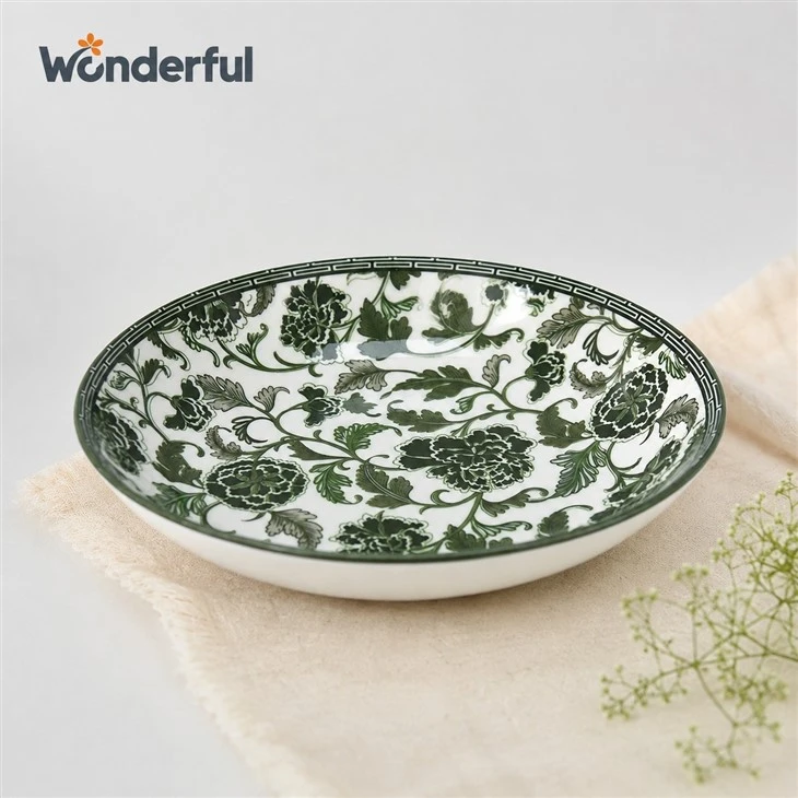 12PCS-Vintage Scroll Floral Printed Ceramic Dinnerware Set high quality