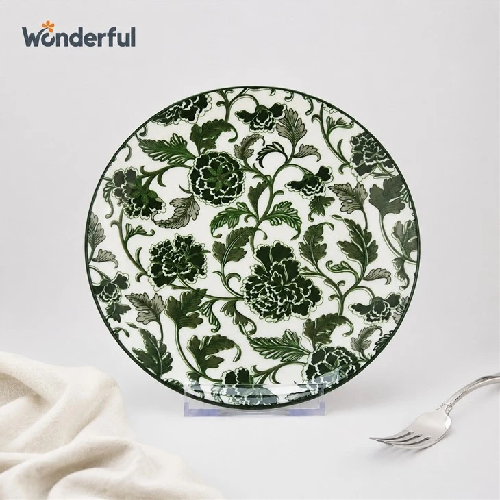 12PCS-Vintage Scroll Floral Printed Ceramic Dinnerware Set factory