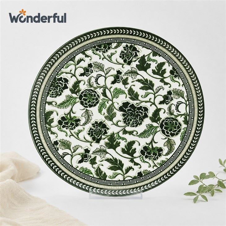 12PCS-Vintage Scroll Floral Printed Ceramic Dinnerware Set suppliers