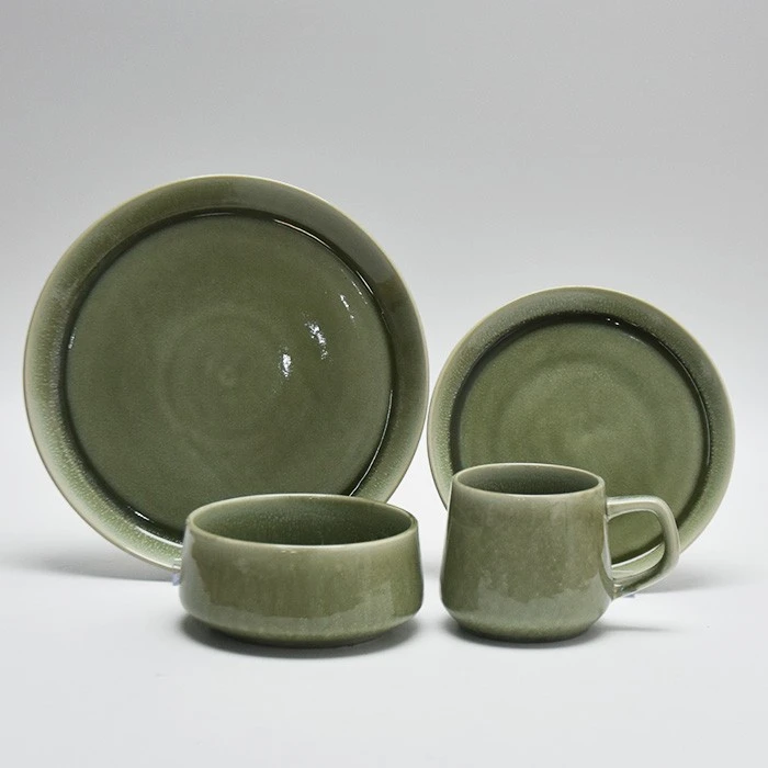 16pcs Round Reactive Ceramic Plates