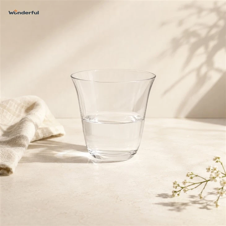 280ml Flared Curved Clear Water Glass