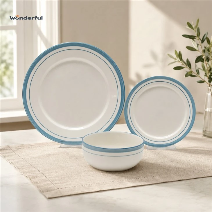 Coastal Blue Rim Ceramic Dinnerware Set price