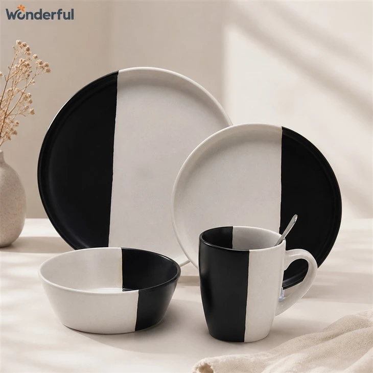 Black and White Two Tone Dinnerware