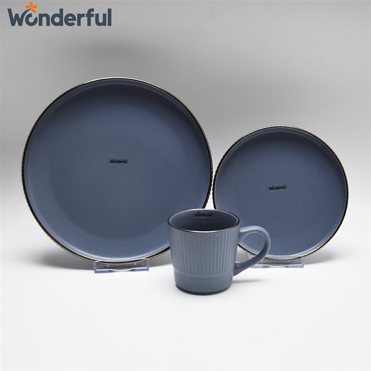 Elegant Embossed Stoneware Dinnerware Set