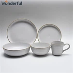 Colorful Embossed Stoneware Dinnerware Set