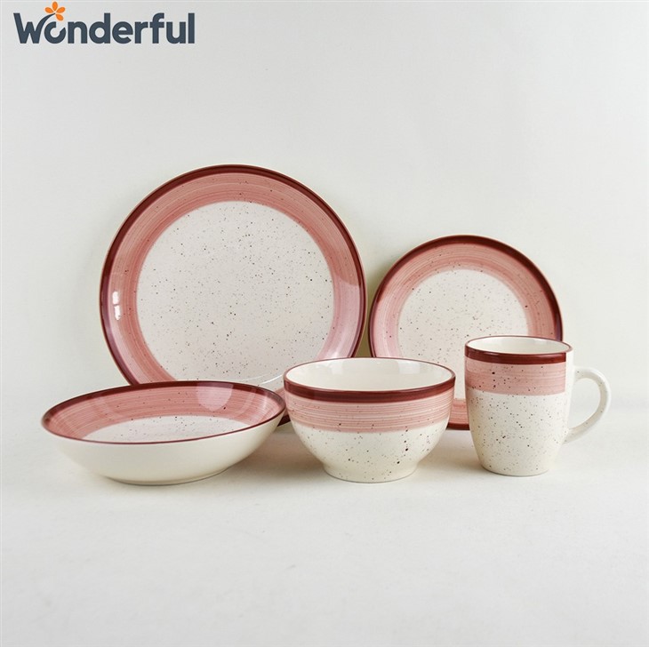 Pink Dinnerware Set With Spray-dot