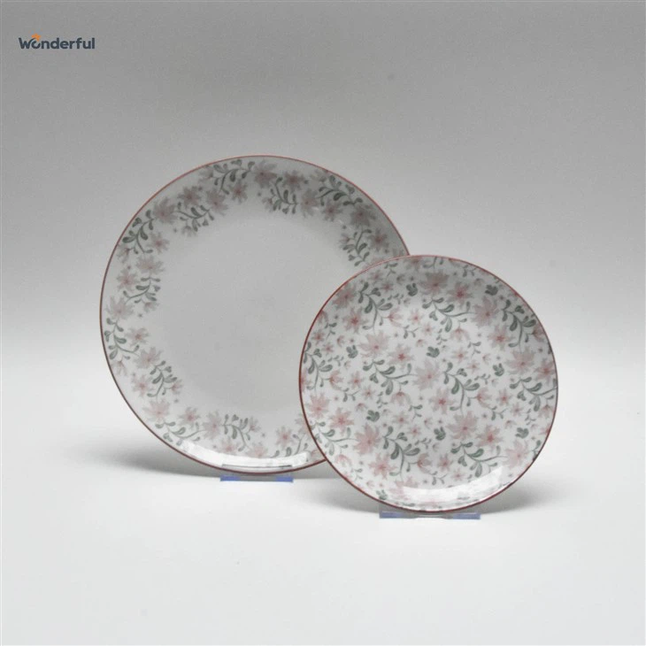 Pink Floral Ceramic Dinnerware Set factory