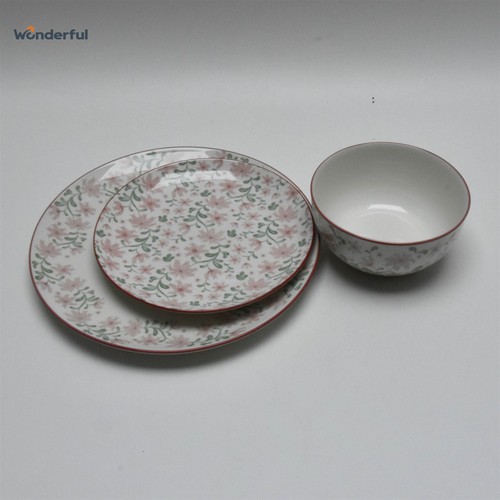 Pink Floral Ceramic Dinnerware Set Pink Floral Ceramic Dinnerware Set