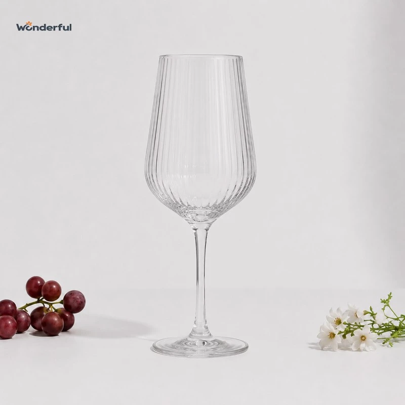 400ml Vertical Fluted Ribbed Stemmed Wine Glass 400ml Vertical Fluted Ribbed Stemmed Wine Glass