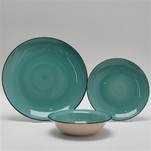 12pcs Hand Painted Tableware In Green