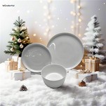 12pcs White Porcelain Dinnerware Set