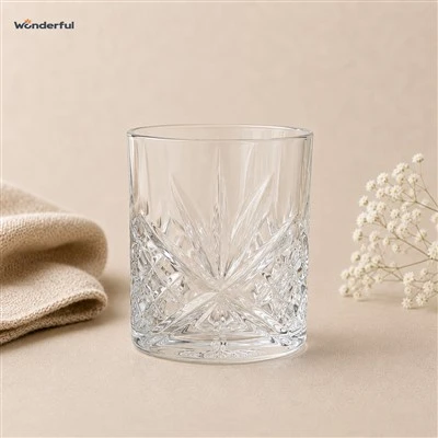 320ml Diamond Cut Vintage Whiskey Rocks Glass