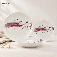 Abstract Ink Splash Bone China Dinnerware Set