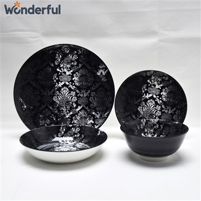 Black Dinnerware Set