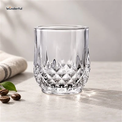 Diamond‑Cut Clear Glass Mini Tumbler