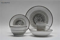 Durable Porcelain Dining Sets With Eyelash Rim