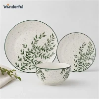 Speckled Green Leaf Dinnerware Set-Wholesale