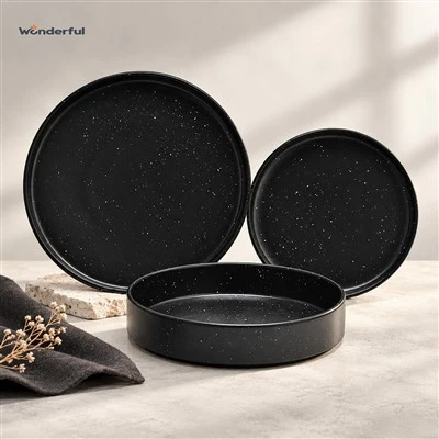 Vertical Edge Speckle Dinner Set