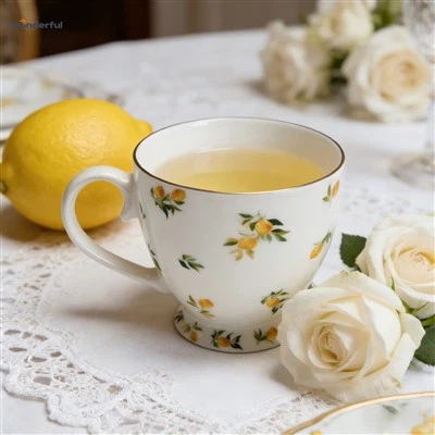 Wonderful Citrus Grove Footed Ceramic Mug