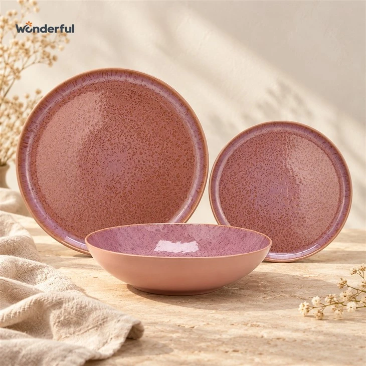 Speckled Reactive Glaze Kiln Transformation Stoneware Tableware Set price