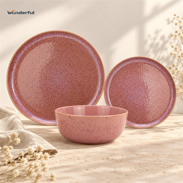 Speckled Reactive Glaze Kiln Transformation Stoneware Tableware Set price