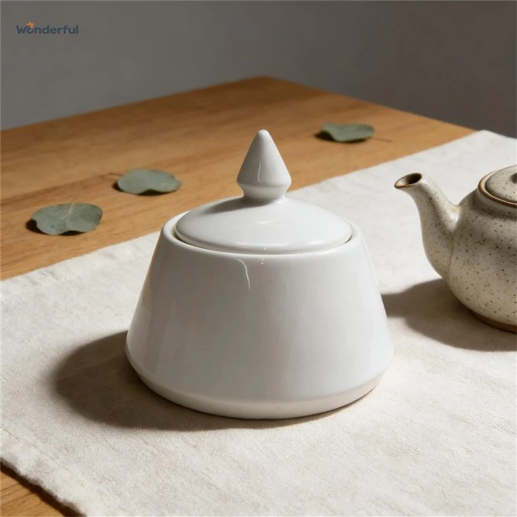 White Ceramic Lidded Jar: Minimalist Elegance For Storage & Display factory