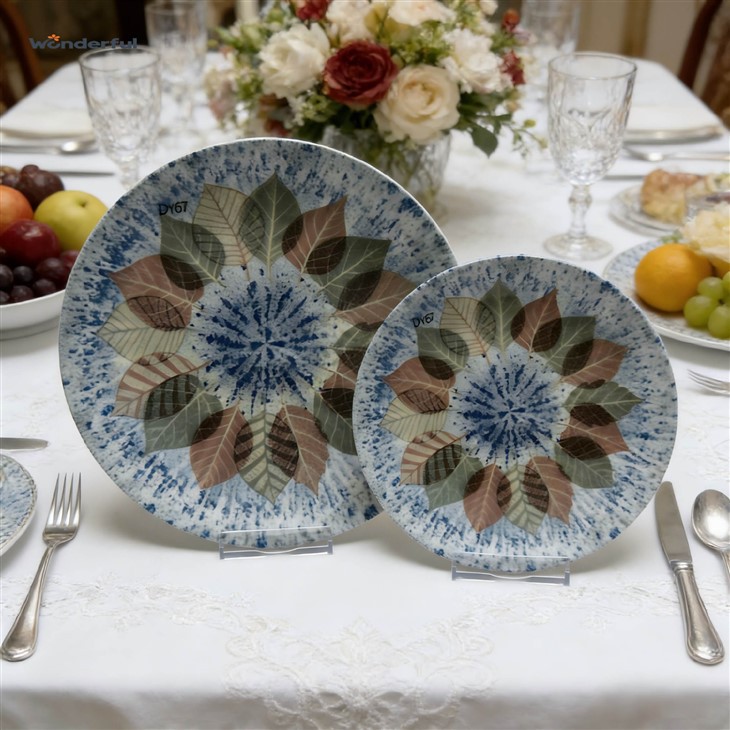 Wonderful 3D-Printed Indigo Leaf Mandala Ceramic Dinnerware price